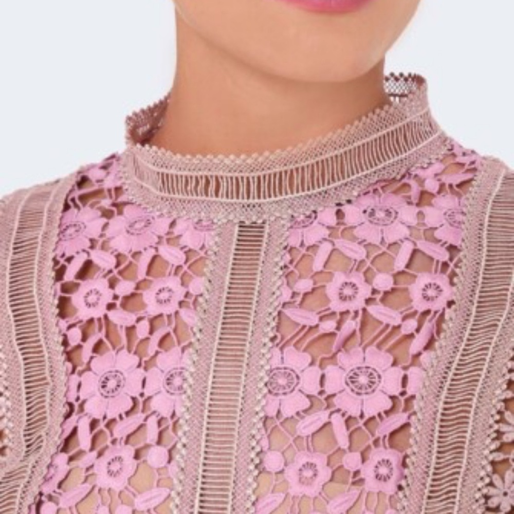 Self-Portrait Pink Lace Blouse